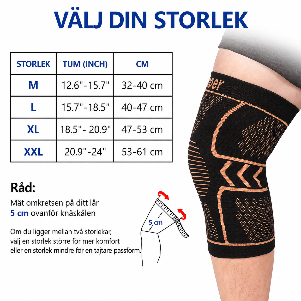CopperFlex™ Kompressionsknästöd 2-pack