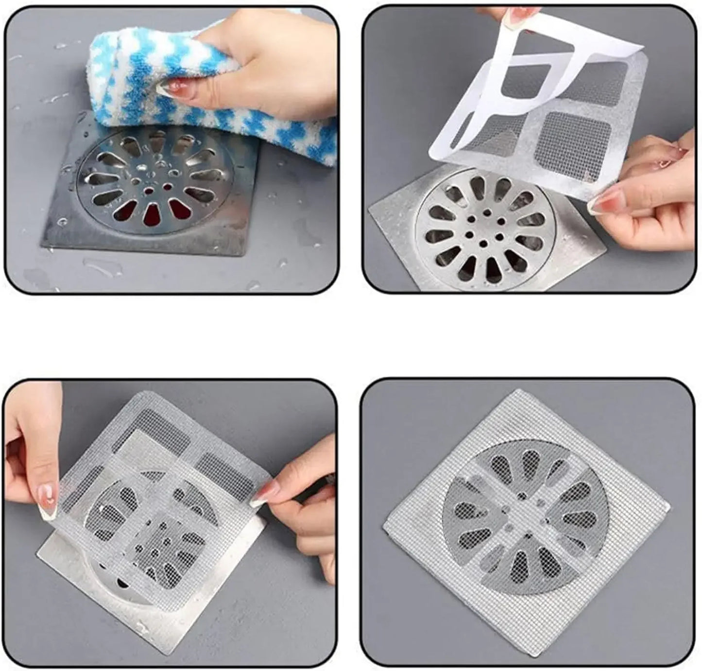 Filtros de ralo de chão, pack de 100