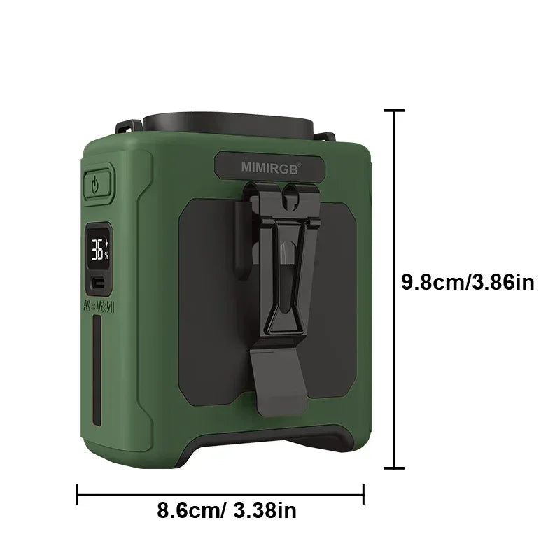 3-i-1 Midjefläkt med Powerbank