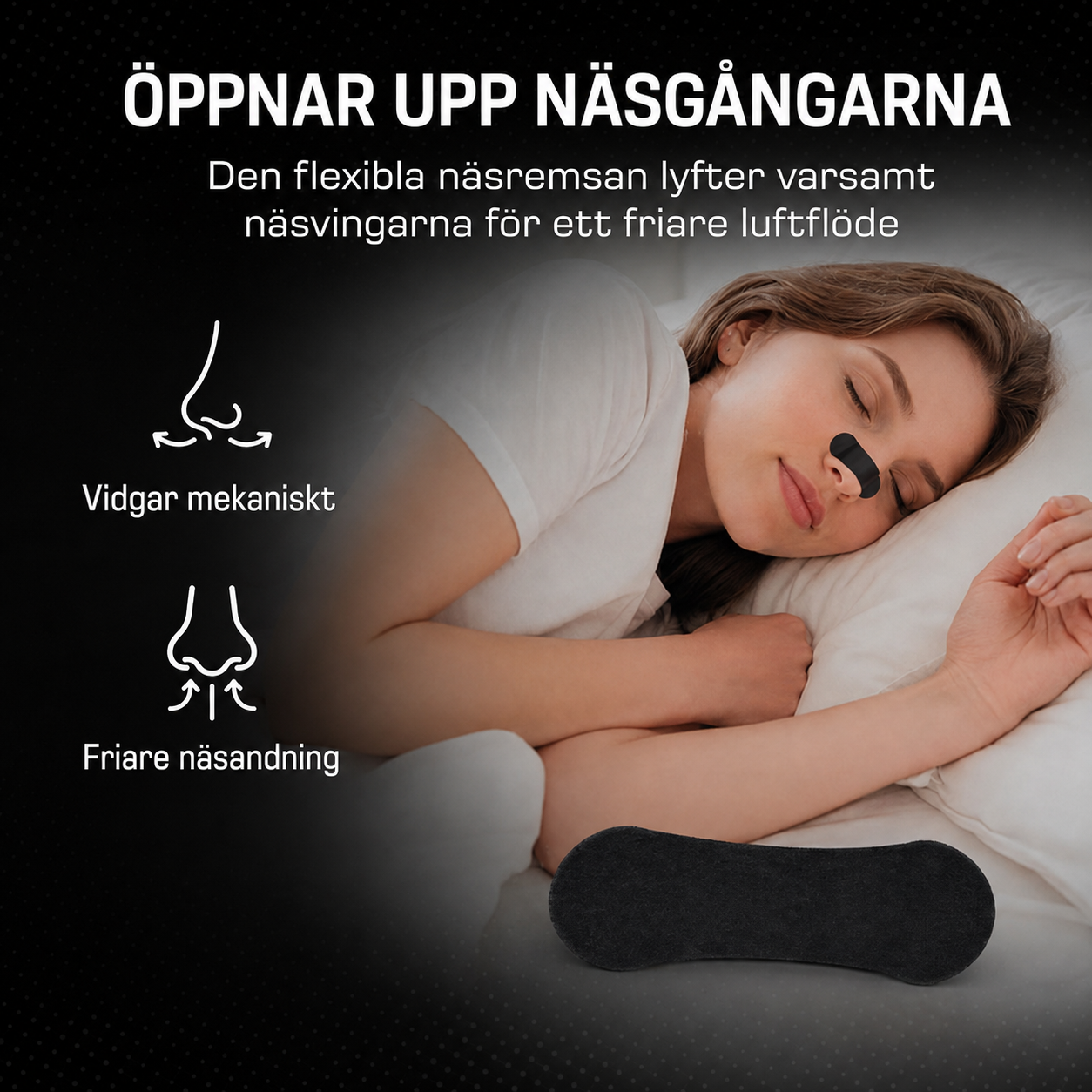 SleepSeal™ – Näsremsor & Muntejp för natten