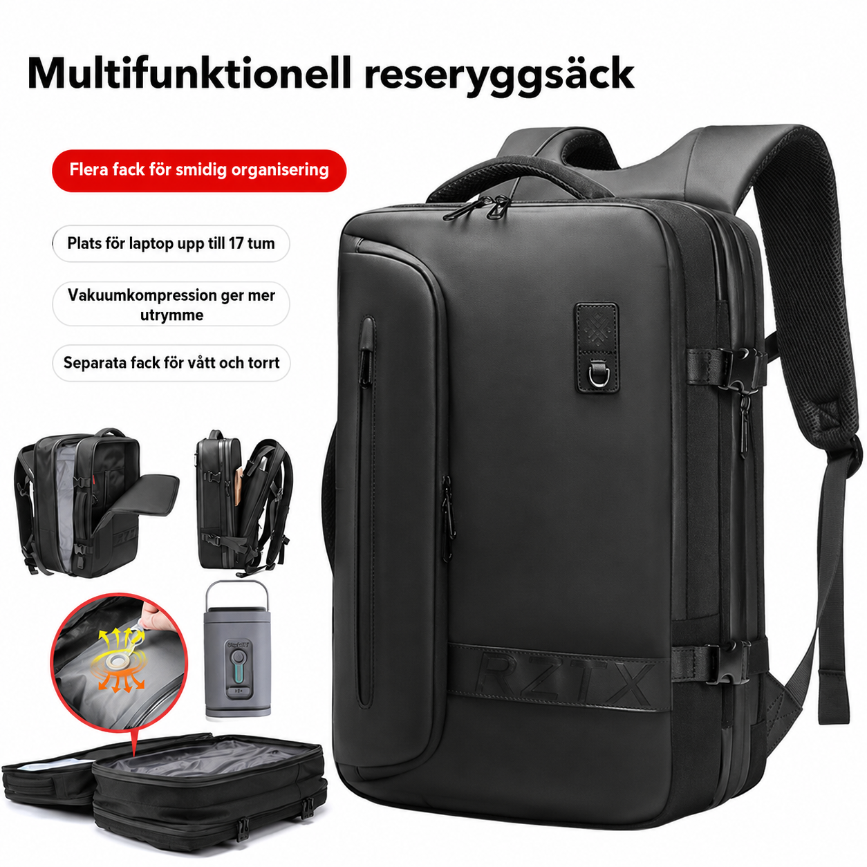Vakuumryggsäck 20–35 L