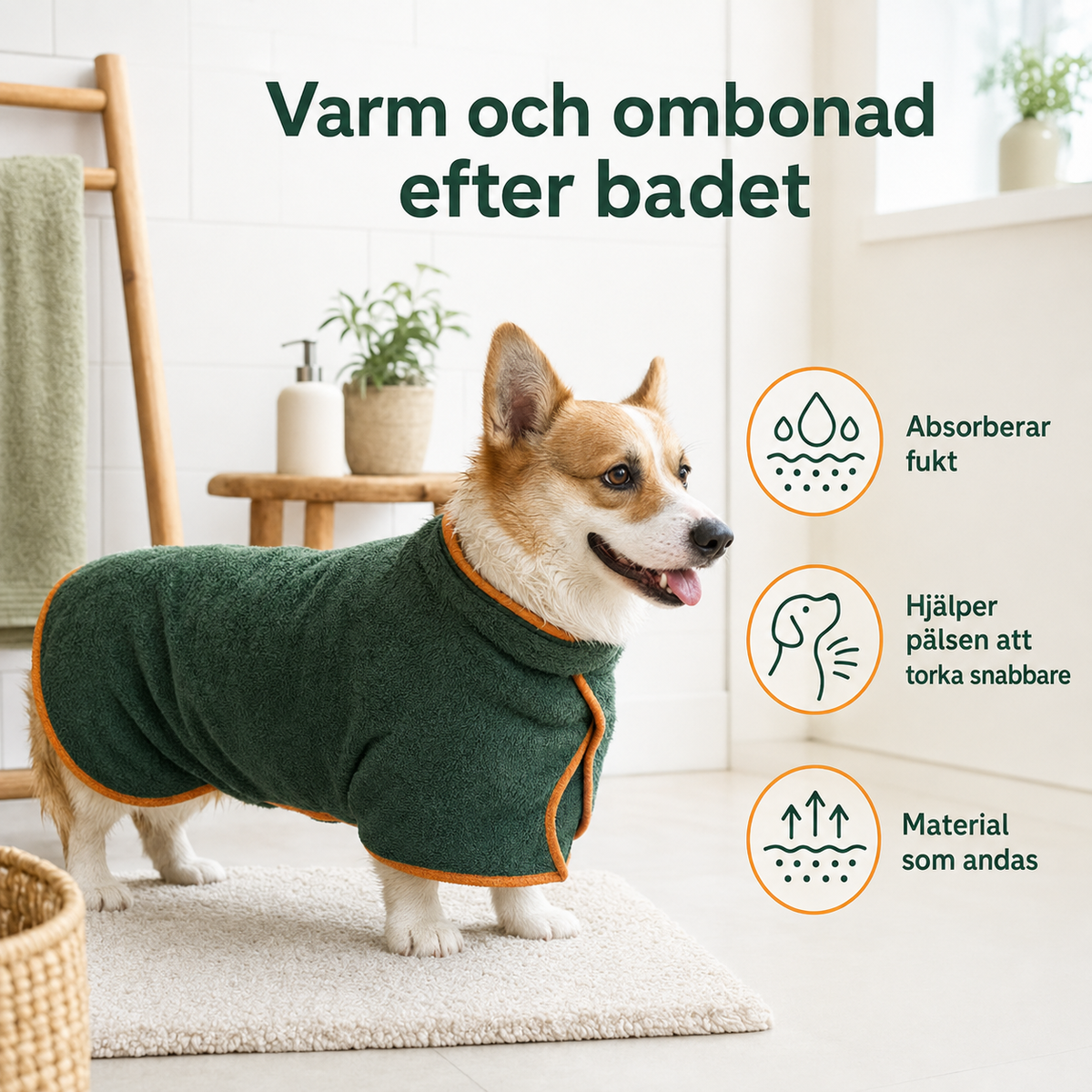 Absorberande hundbadrock