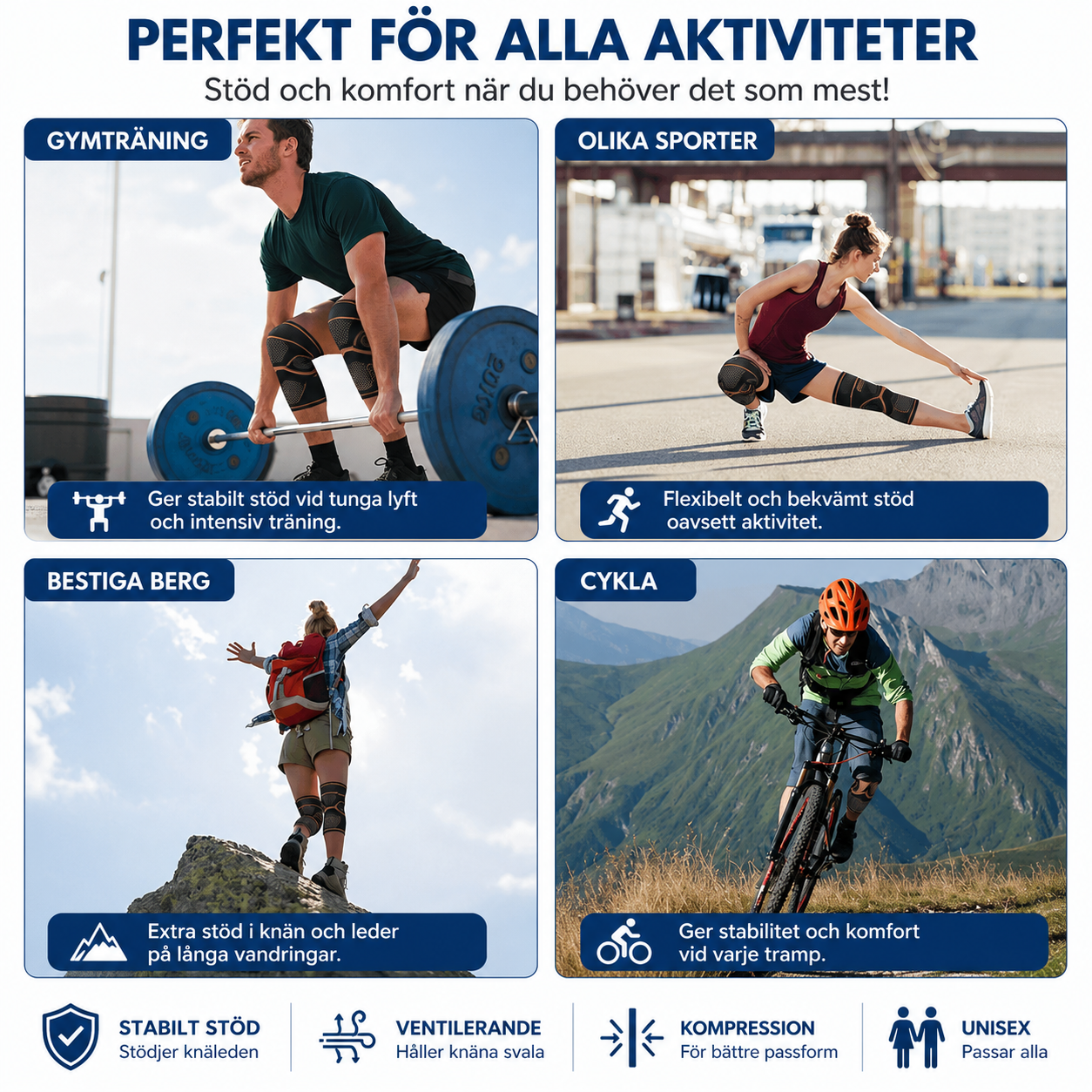 CopperFlex™ Kompressionsknästöd 2-pack
