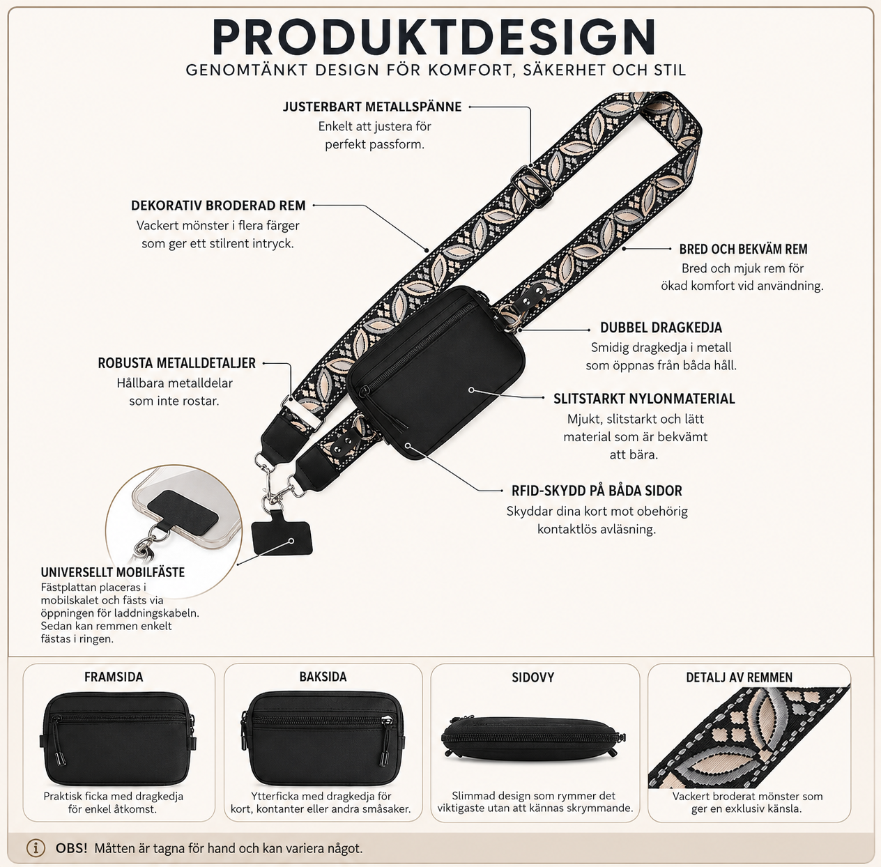PocketStyle™ RFID Mobilväska