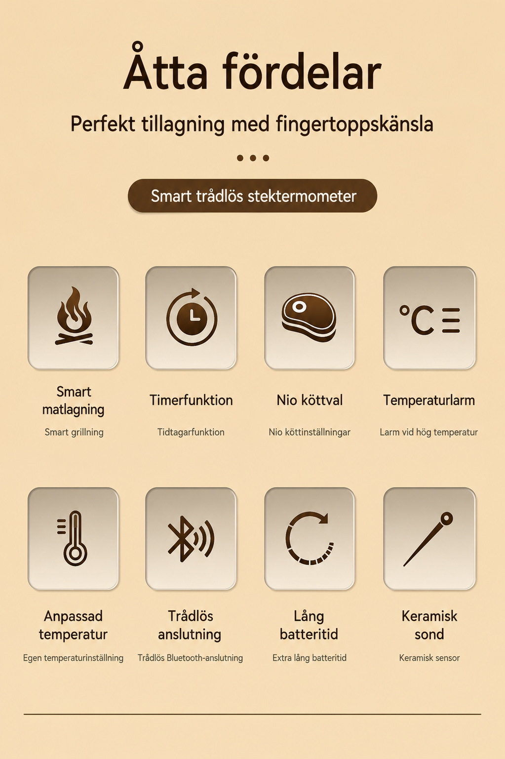 Trådlös Stektermometer med App