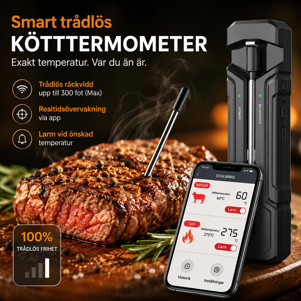 Trådlös Stektermometer med App