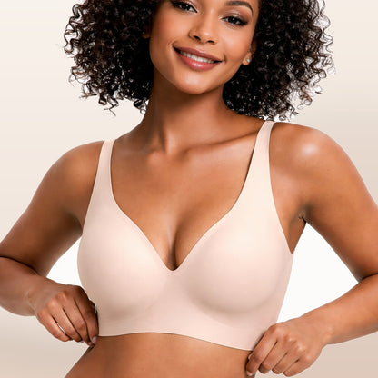 Deep V – mjuk bygelfri BH
